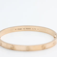 Lade das Bild in den Galerie-Viewer, Cartier Love Armreif Armband Bracelet in Rosegold 750 Größe 18
